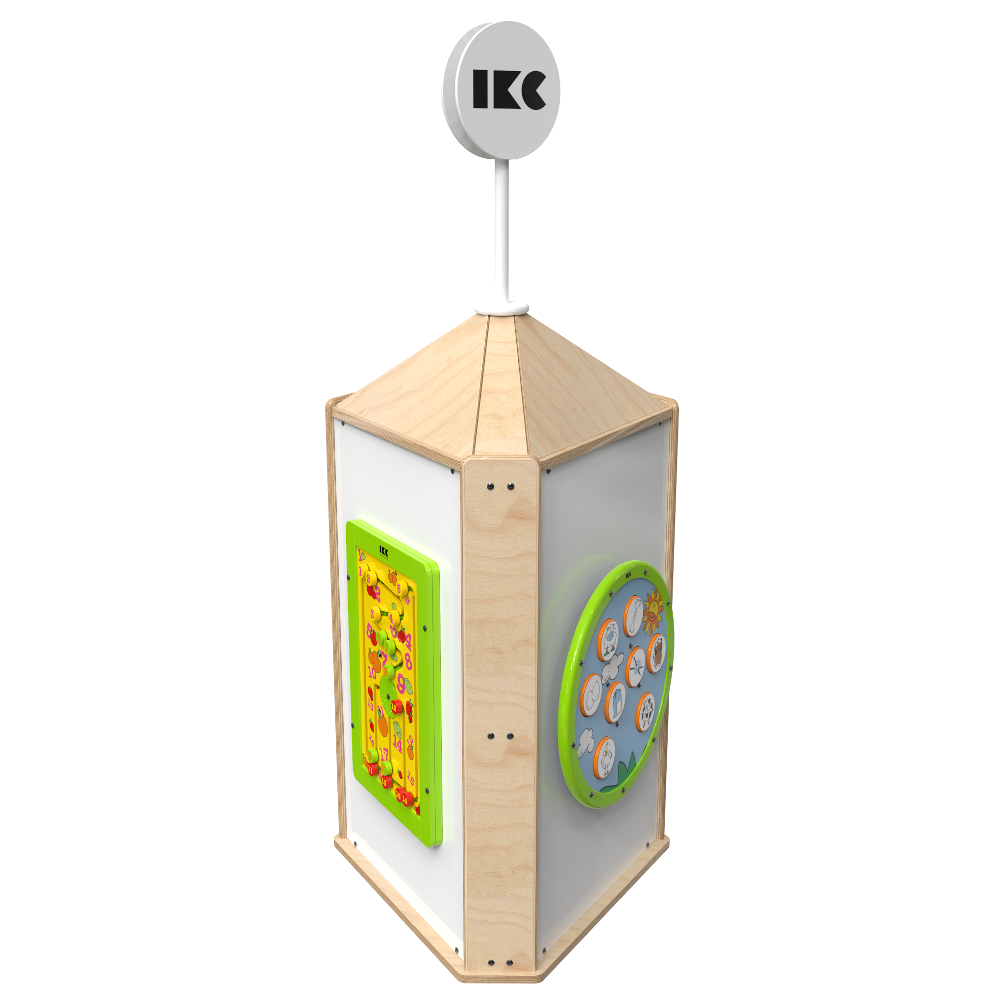 Это изображение показывает интерактивная игровые система Playtower touch wood